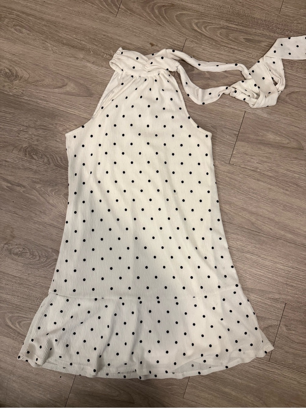 CeCe White Halter Polka Dot Dress